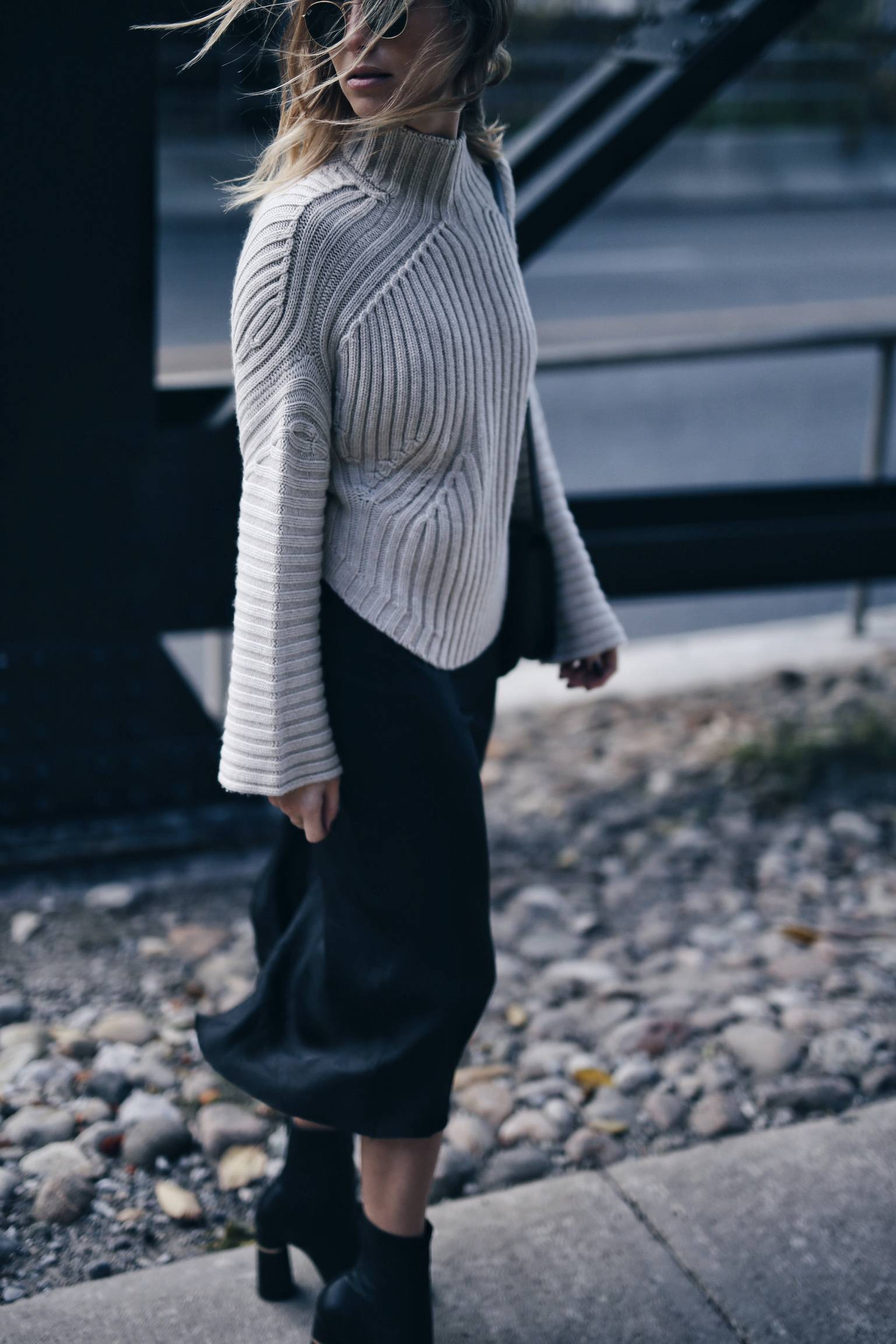 slip dress with sweater