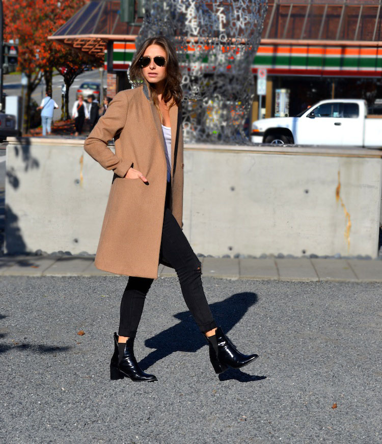 Zara store camel overcoat