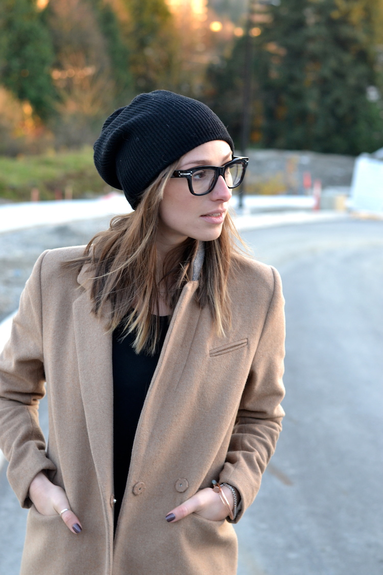 camel coat, fall fashion must have, black beanie, red converse, distressed denim, celine glasses, casual weekend outfit5