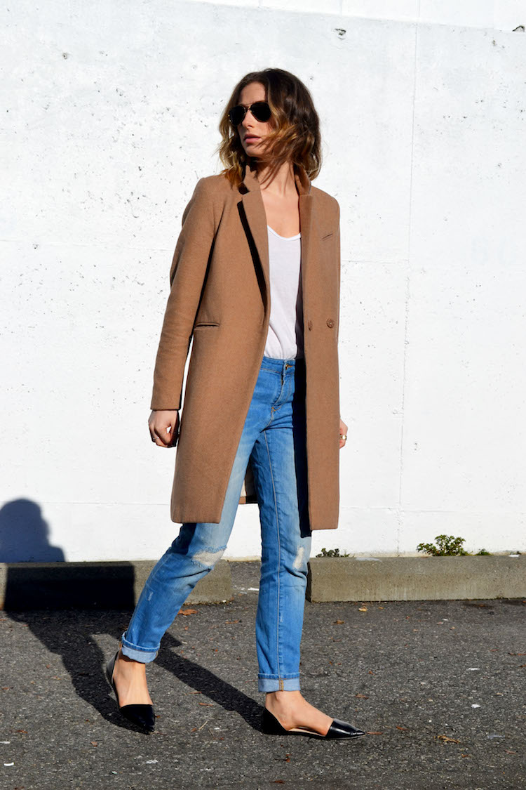 casual chic, the august diaries, top fashion and style blog, vancouver, zara dorsay flats, distressed denim, camel coat, classic pieces, mind over matter, life changes1
