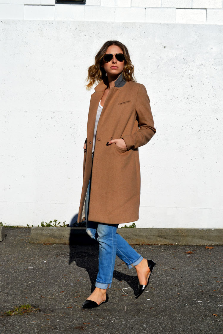 casual chic, the august diaries, top fashion and style blog, vancouver, zara dorsay flats, distressed denim, camel coat, classic pieces, mind over matter, life changes2