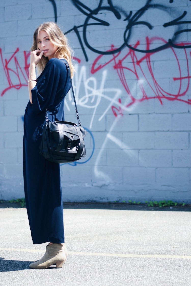 zara navy wrap dress, boho dress, marant dicker boots, date night, proenza schouler ps1 bag