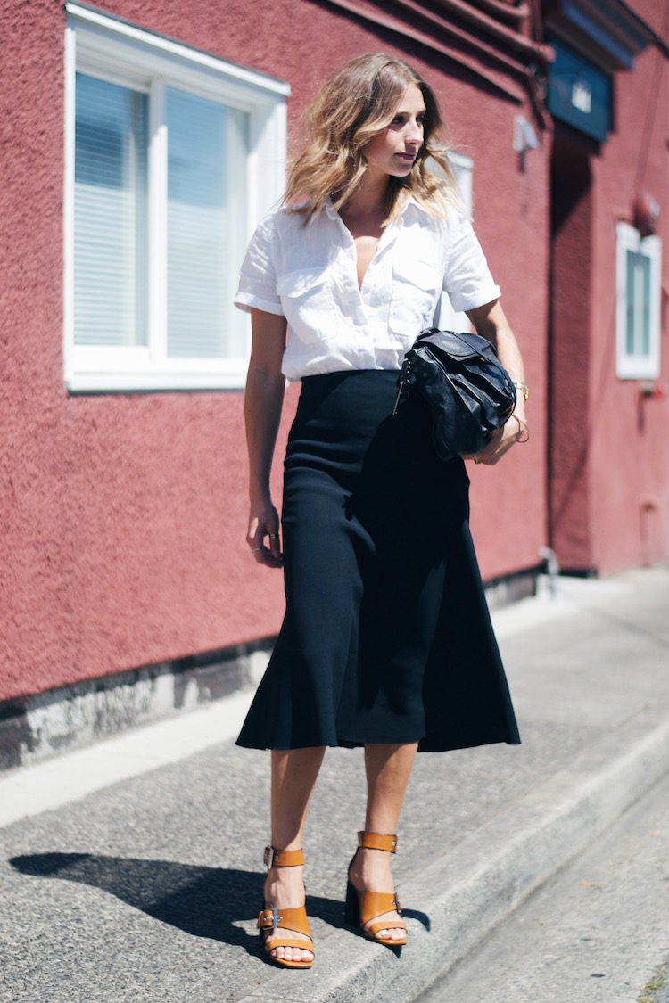 white linen shirt