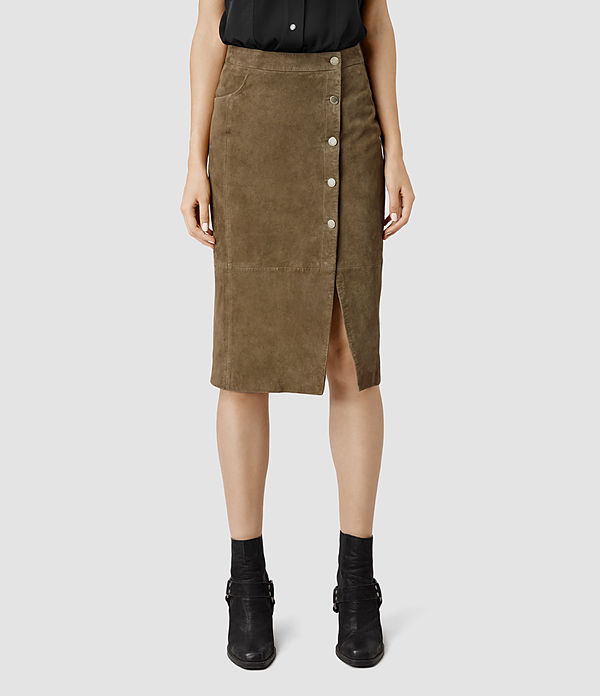 fall trends 2015, allsaints suede 70's skirt