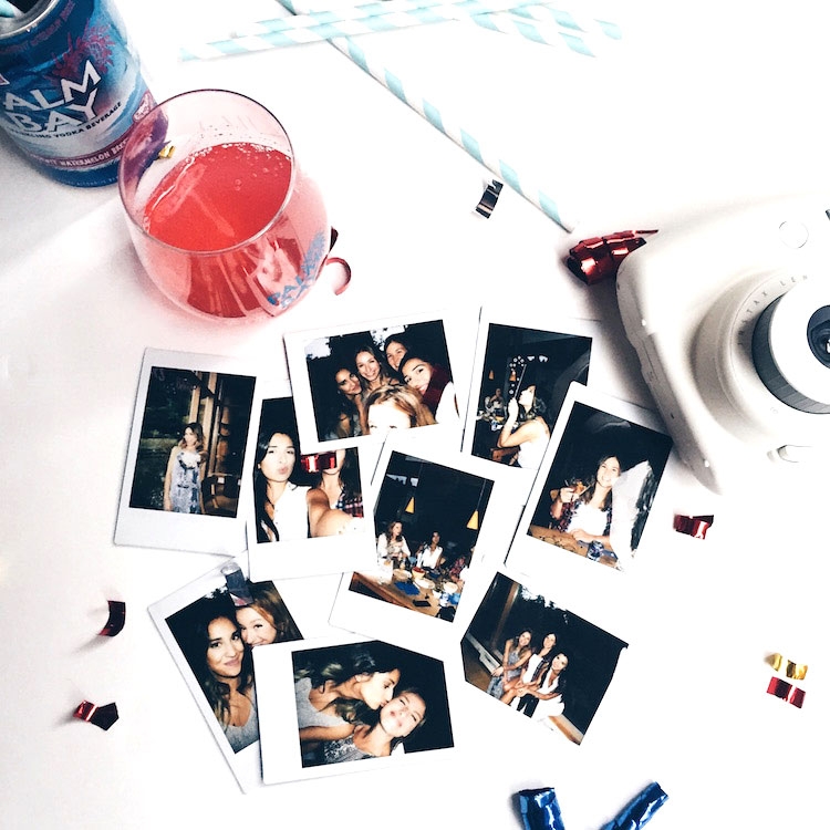 girls night in party, polaroid