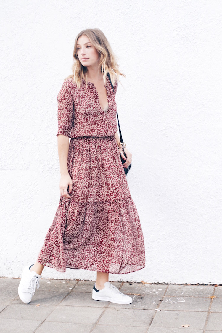 casual cool weekend outfit, maxi dress