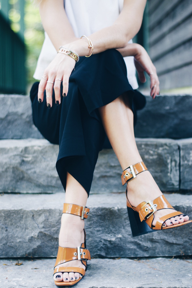 zara buckle brown sandals, culottes, fall fashion 2015