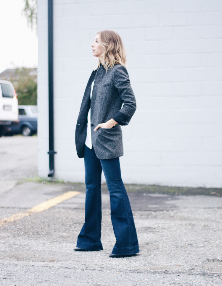 french 70's street style flares blazer