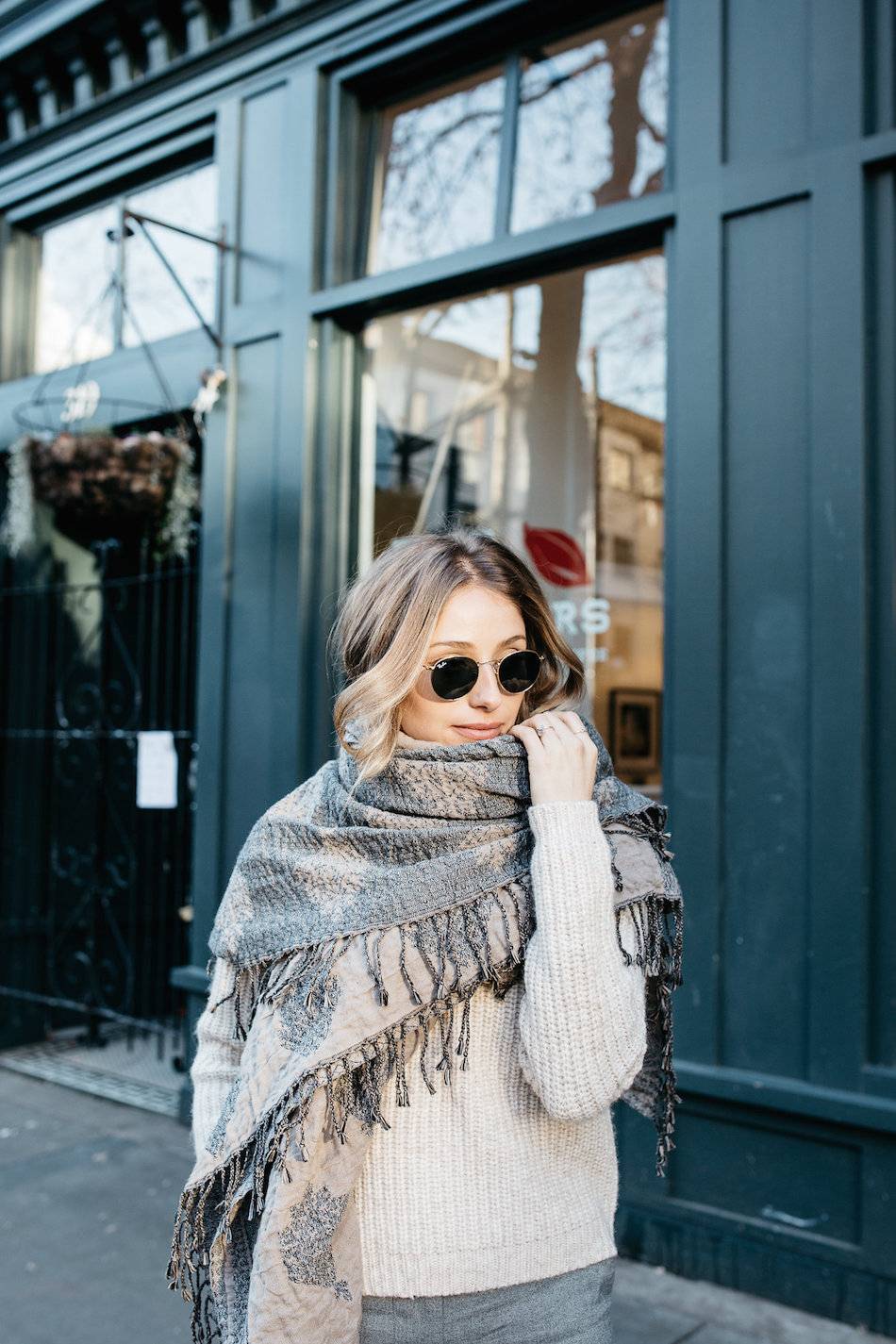 cozy scarf winter outfit