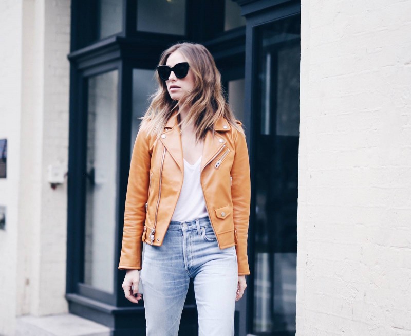 butterscotch leather jacket | The August Diaries