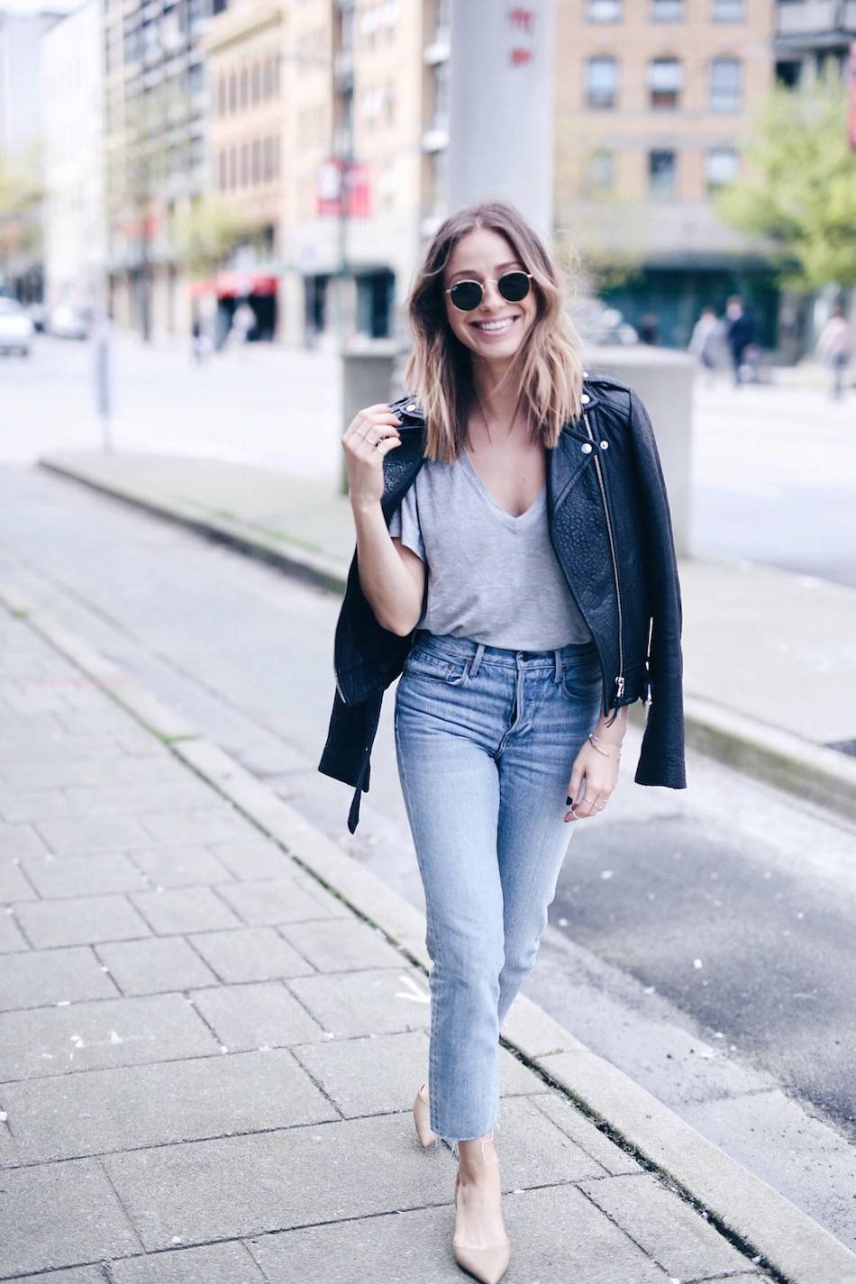 casual cool street style nude slingback