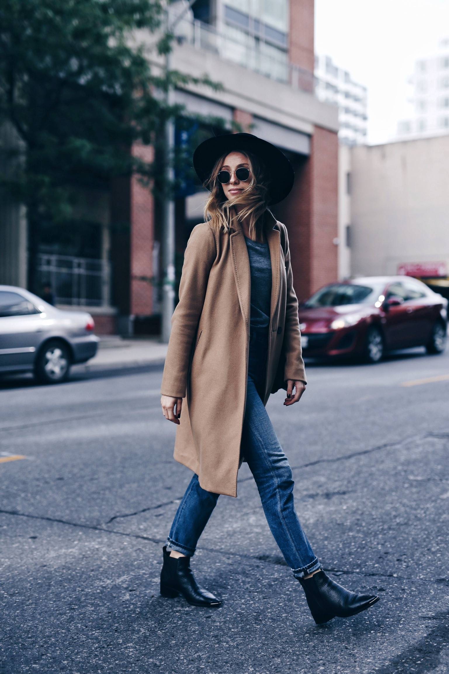 camel coat, chic and effortless street style