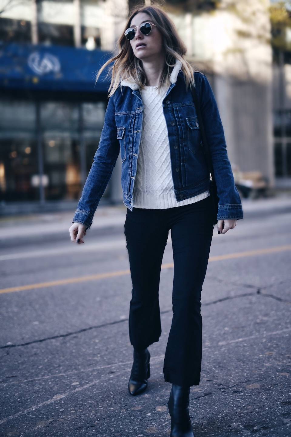 shearling denim jacket