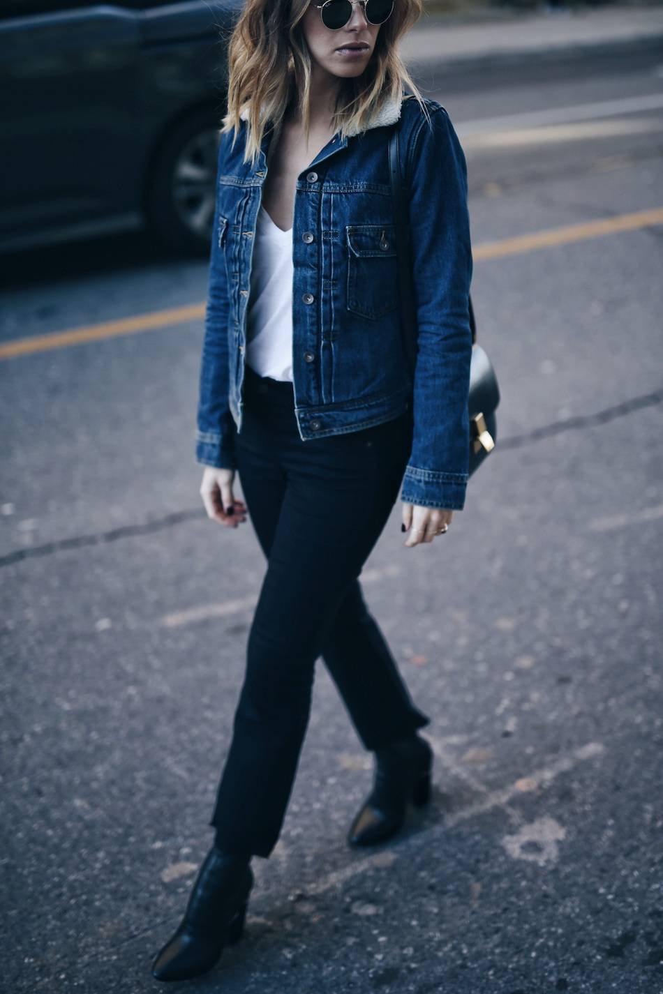 Denim + Shearling  Denim jacket outfit, Jacket outfits, Outfits