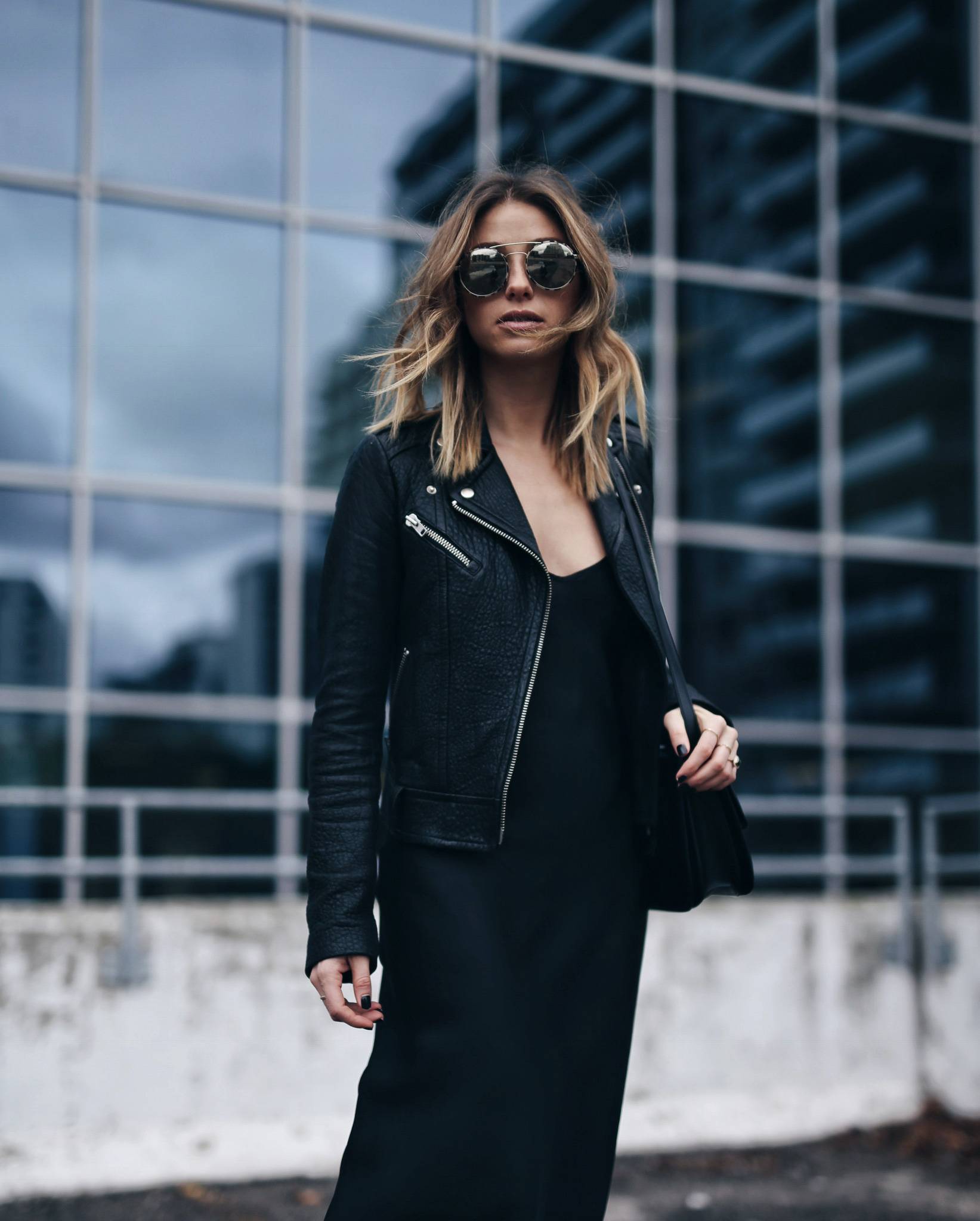 style-and-beauty-blogger-jill-lansky-of-the-august-diaries-in-a-mackage-rumer-leather-jacket-and-organic-by-john-patrick-slip-dress