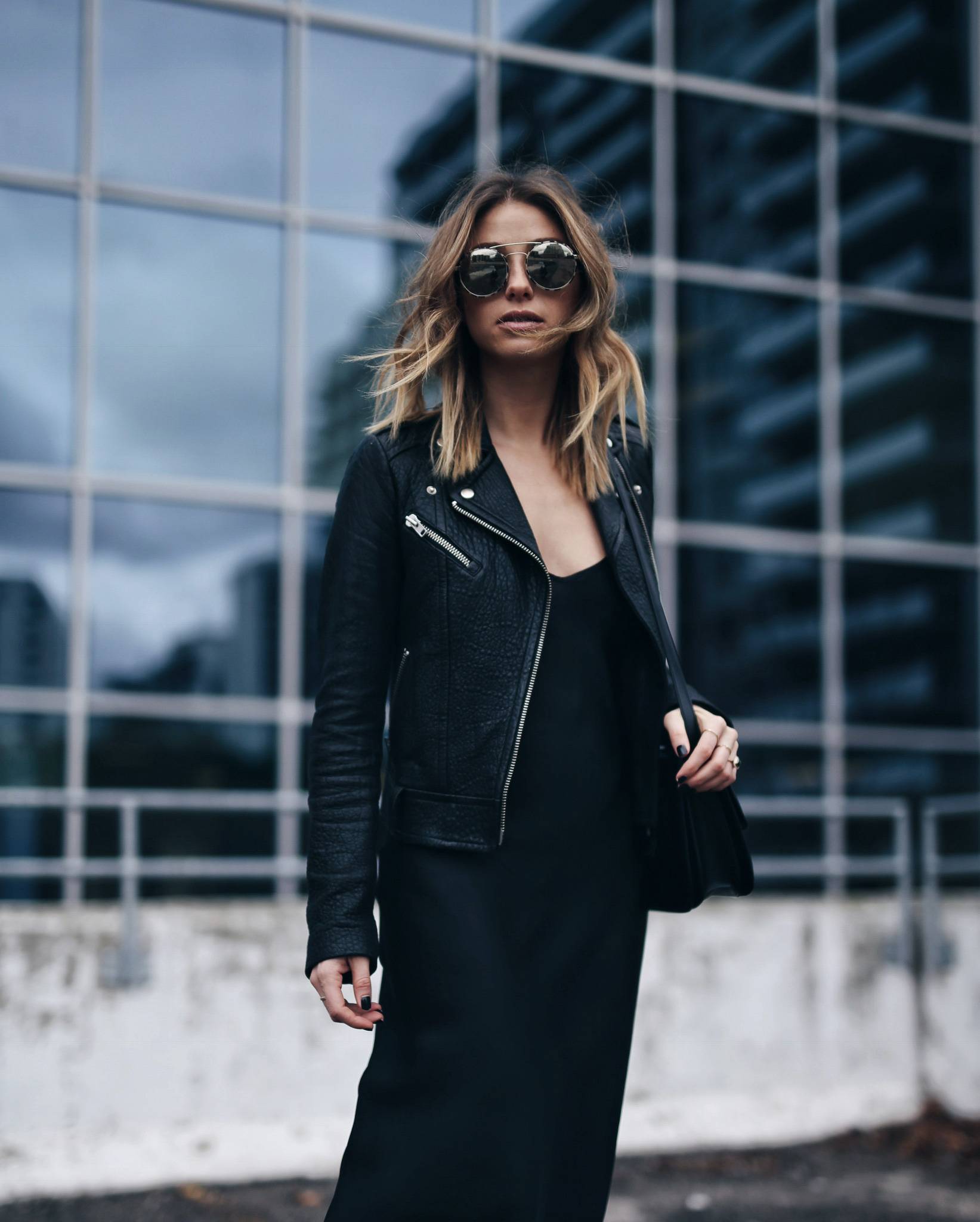 SLIP DRESS AND LEATHER JACKET | The August Diaries