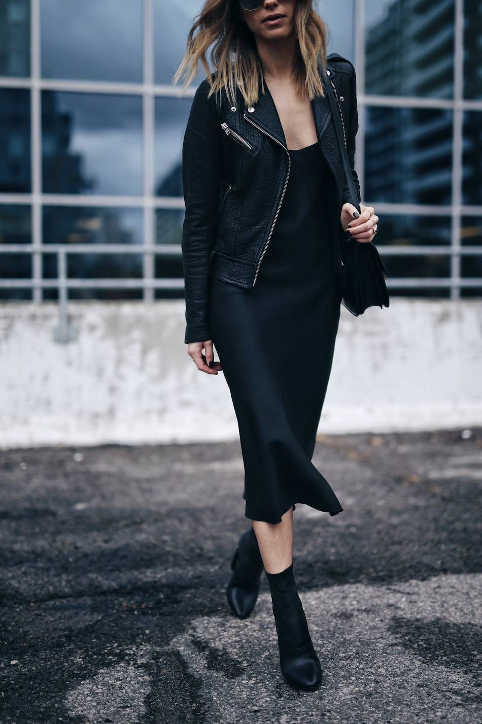 Dress with biker clearance jacket