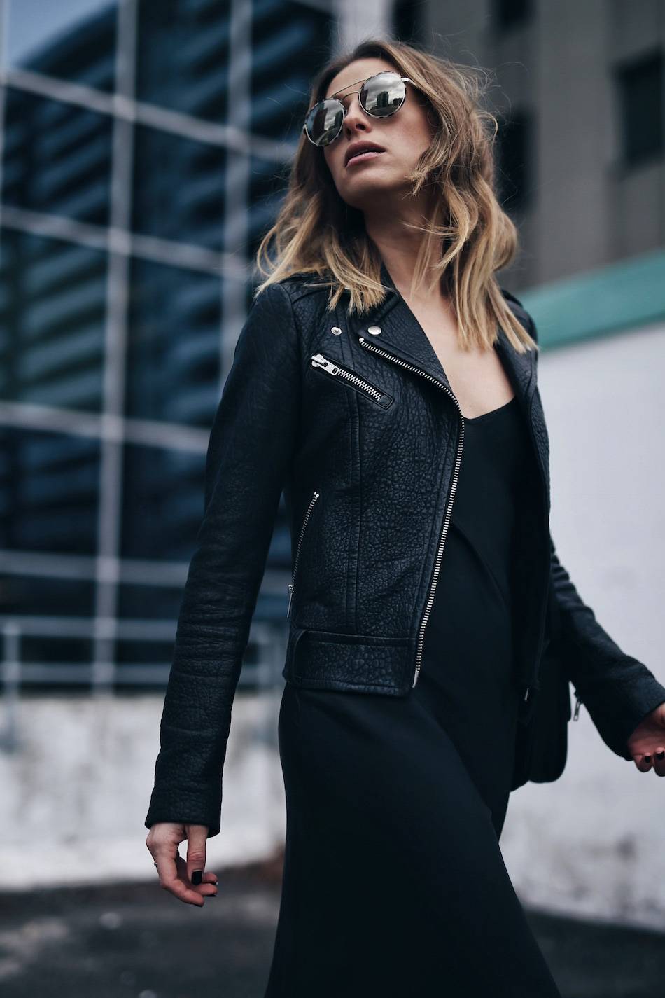 style-and-beauty-blogger-jill-lansky-of-the-august-diaries-in-a-mackage-rumer-leather-jacket-slip-dress-and-round-prada-sunglasses