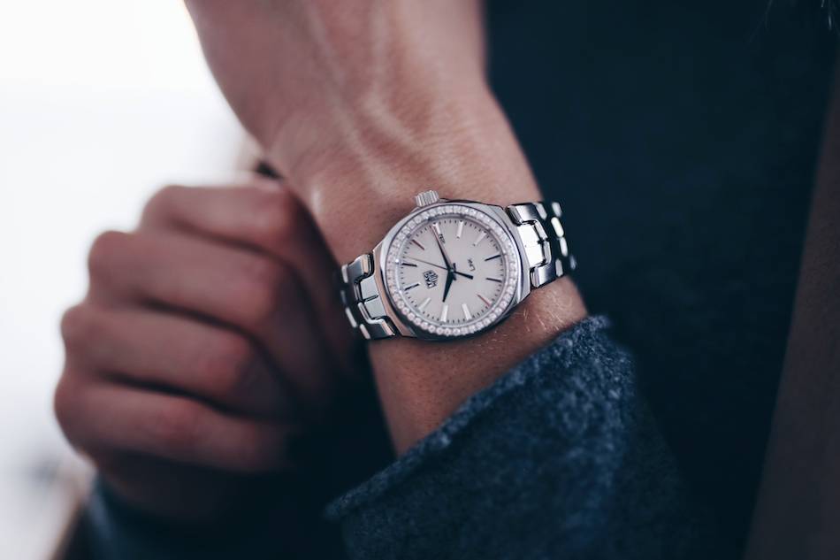 Style and beauty blogger Jill Lansky of The August Diaries tag heuer silver watch