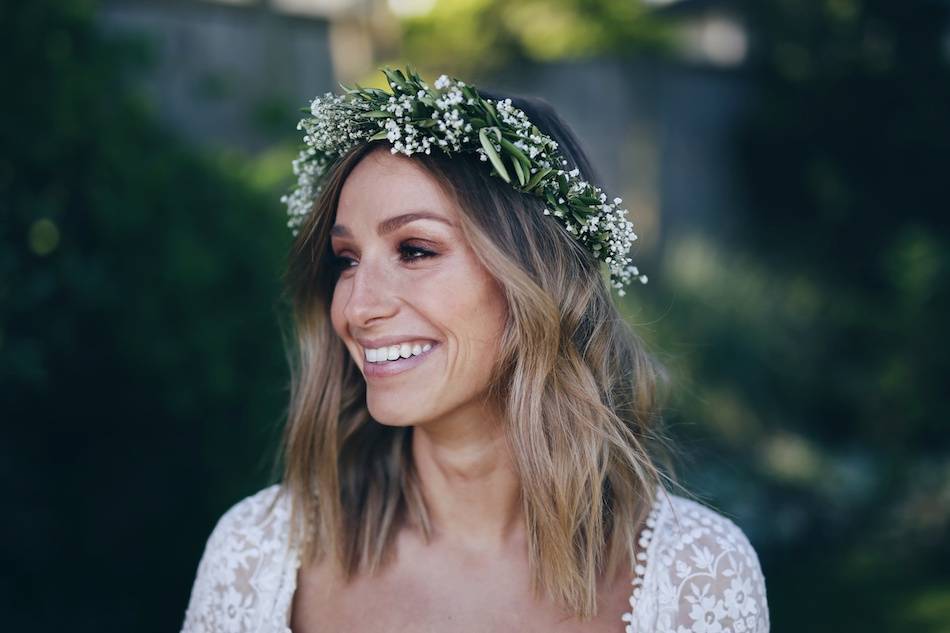 white green simple flower crown